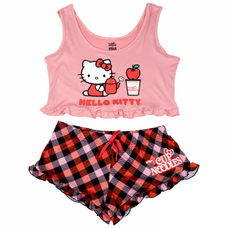 Hello Kitty Sanrio x Nissin Pink and Plaid Lounge Set